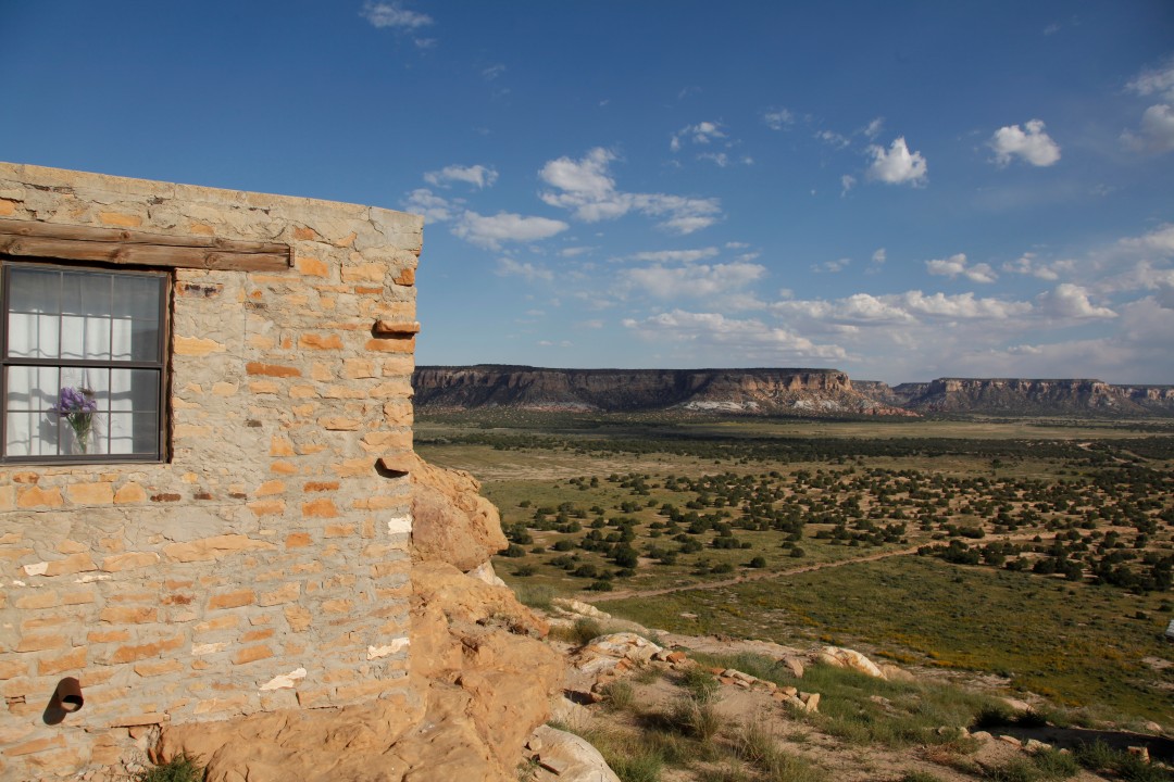 View past building over the valley